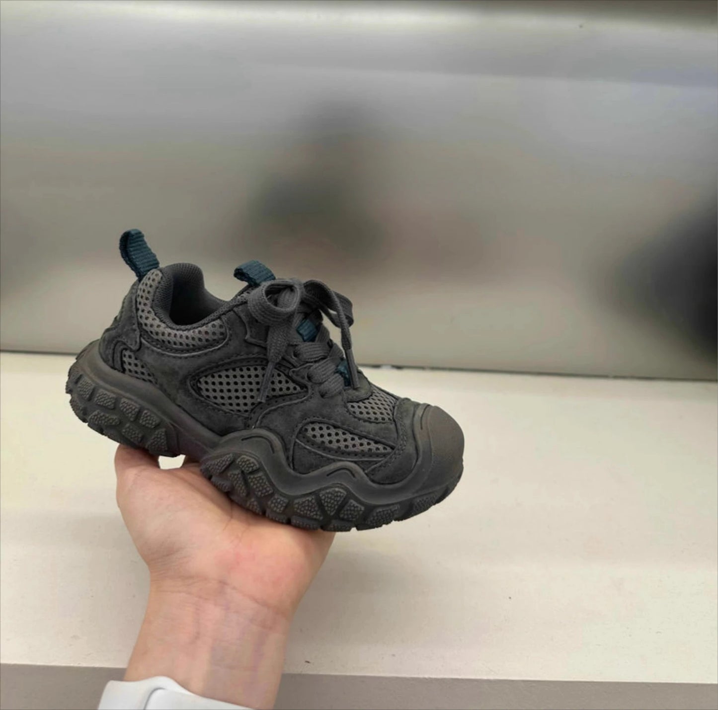 Autumn Children Boys Girls Air Mesh Breathable Anti-kick Lace-up Running Sports Sneakers Kids Toddler Flat Light Weight Hiking